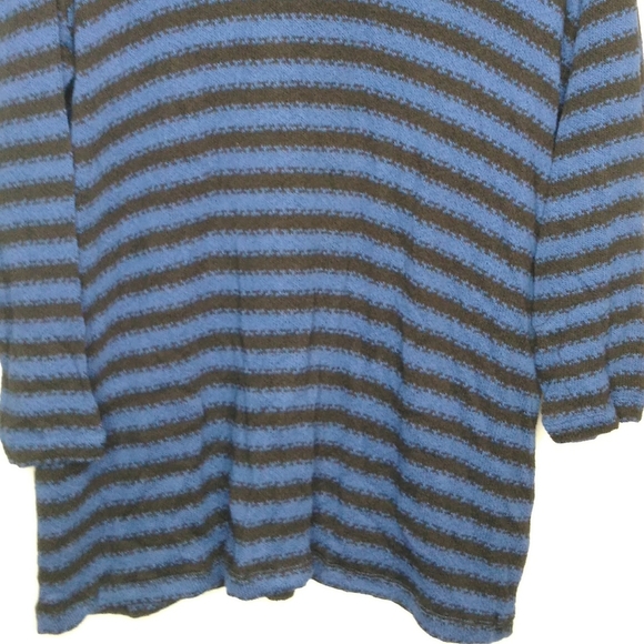 NWT Intro Blue Black Stripe Turtle Neck Top SZ 2X - Picture 3 of 8